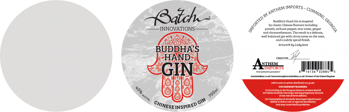 Logo for: Batch Distillery Buddha's Hand Gin