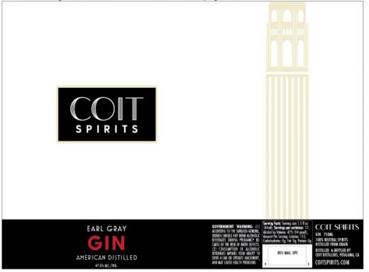 Logo for: Coit Spirits; Earl Gray Tea Gin