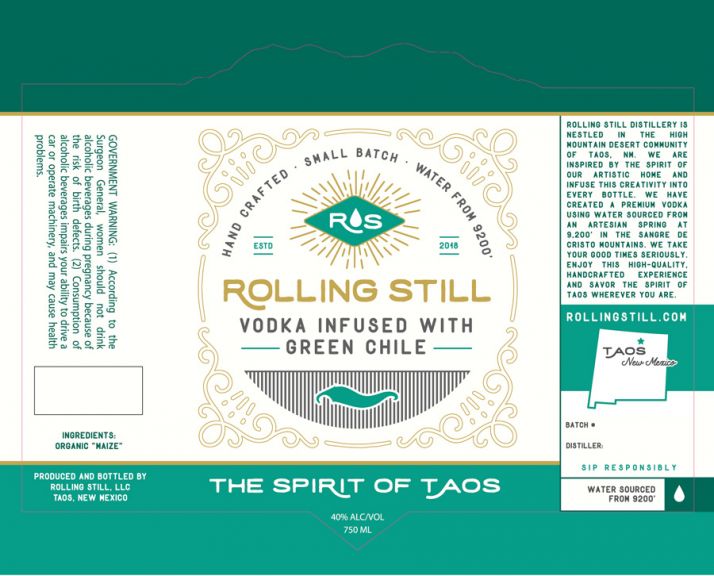 Photo for: Rolling Still Green Chile Vodka